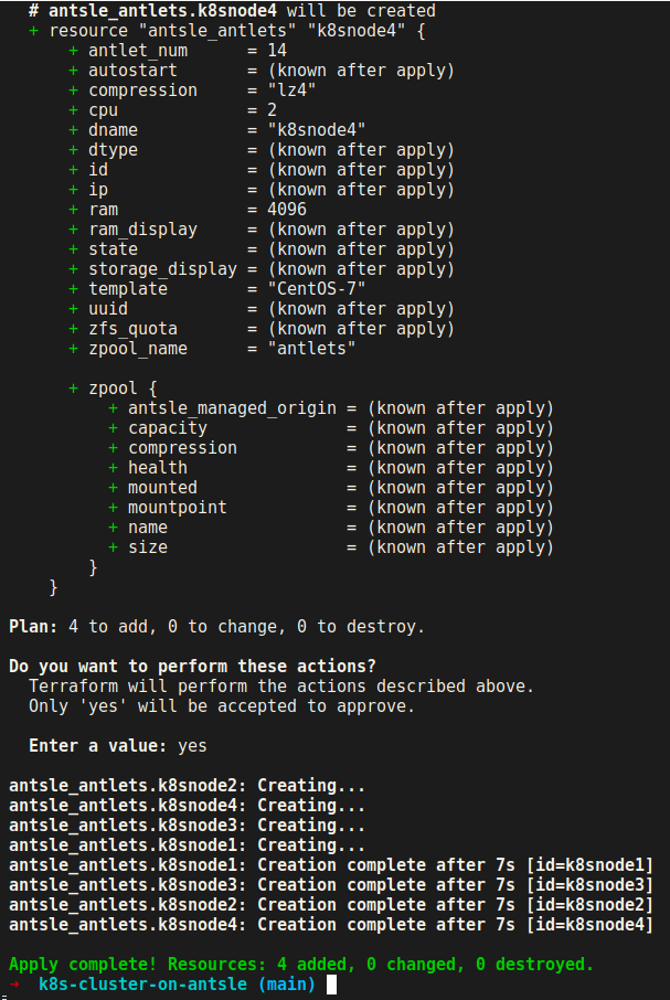 terraform apply finished